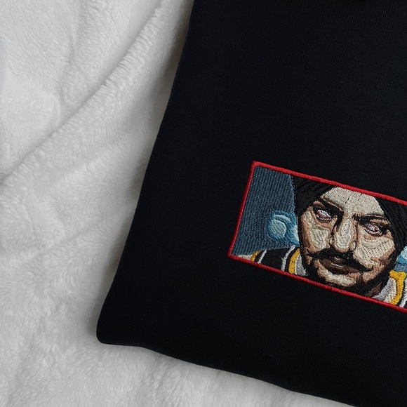 Sidhu Moosewala Custom Embroidered Sweater - Picture 2 of 2